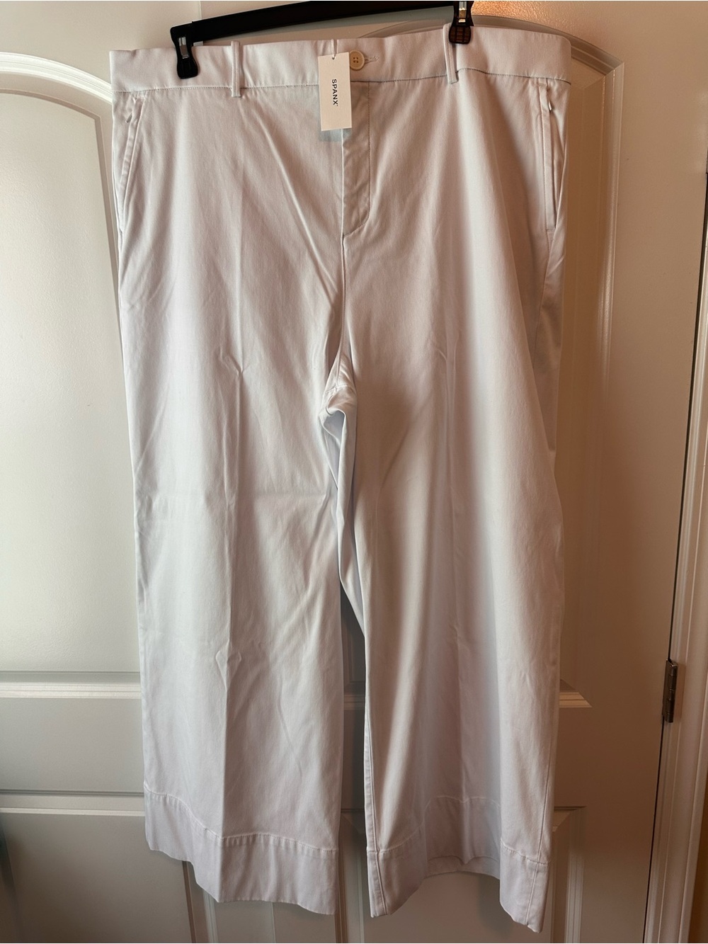 SPANX White Women's Stretch Wide-Leg Trousers